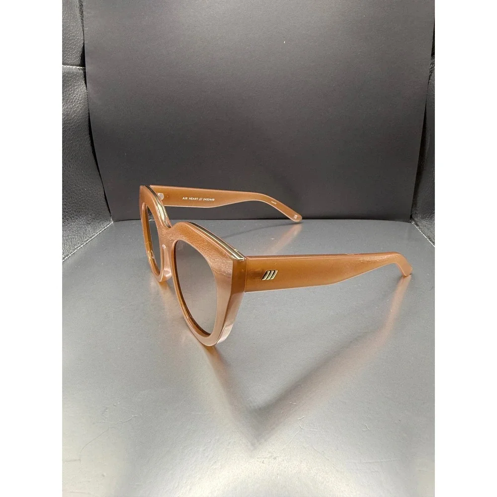 Le Specs Air Heart Polarized Sunglasses Caramel Tan Cat Eye 2452449